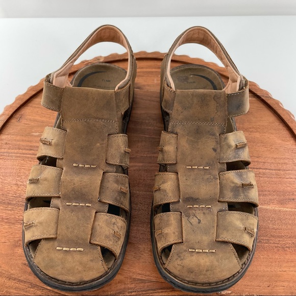ABEO Men's Brandon Neutral Dark Brown sandals size 12 - Picture 3 of 12